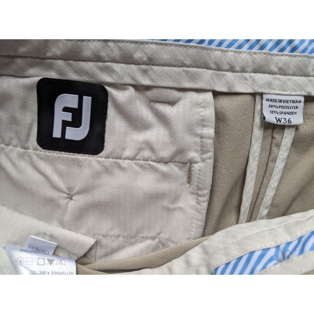 Men's FOOTJOY Performance Moisture Wicking Shorts Khaki Size W36 10" Inseam - Picture 3 of 4